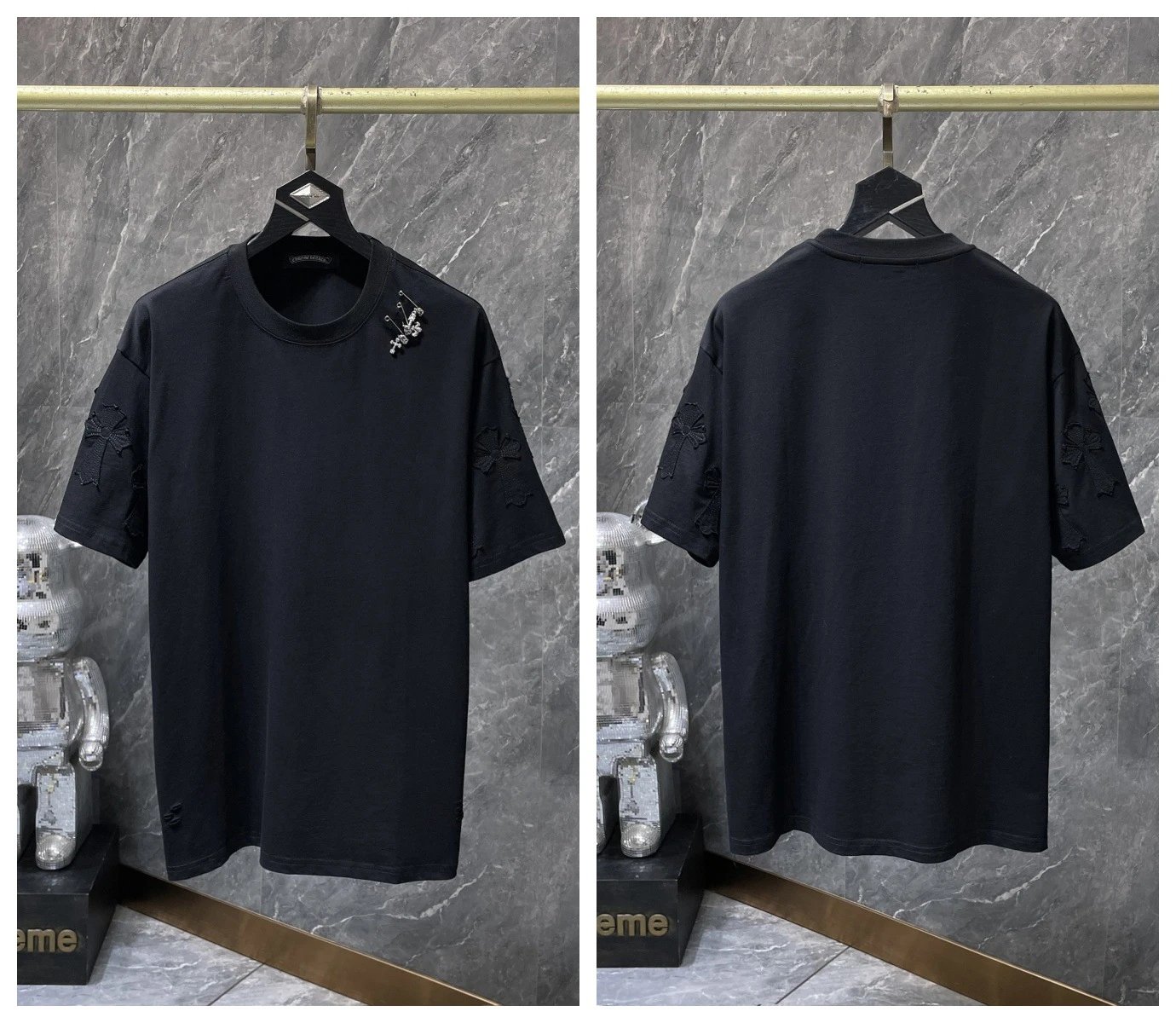Chrome Hearts T-Shirts Graphic Cross Motif Short-Sleeve T-Shirt — 40