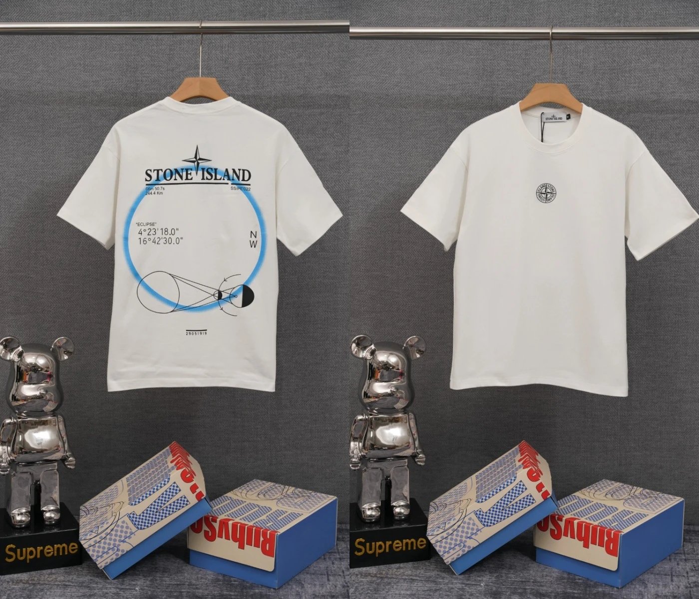 Stone Island T-Shirts Compass Graphic Short-Sleeve T-Shirt — SD 14 white