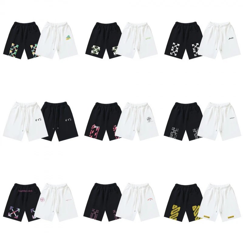 Off-White Black and White Graphic Shorts