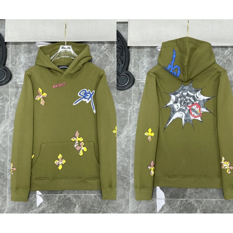 Chrome Hearts Hoodies & Sweatshirts Cross Graphic Pullover Hoodie — 8605 Green