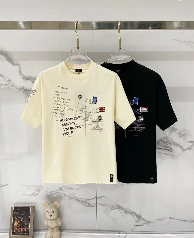 Fendi T-Shirts Loose-fit crew-neck short-sleeve T-shirt product detail image 3