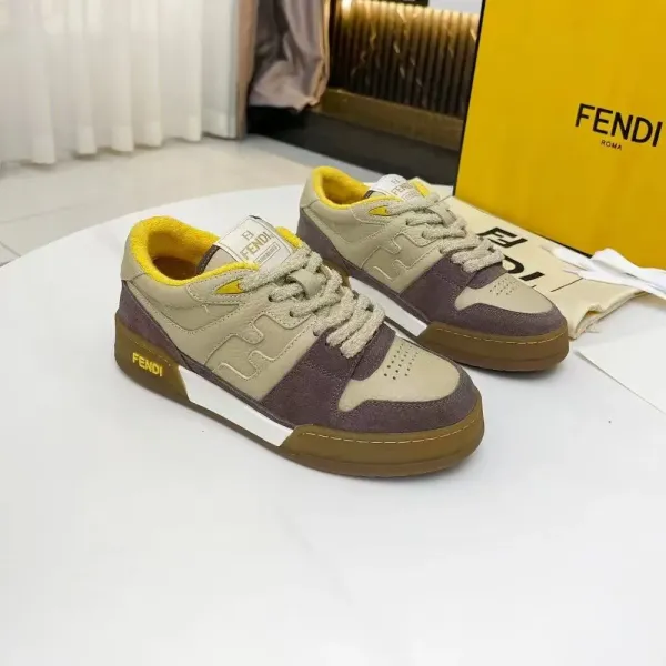 Fendi Fendigraphy Low Top Sneakers Beige Purple Yellow - 1