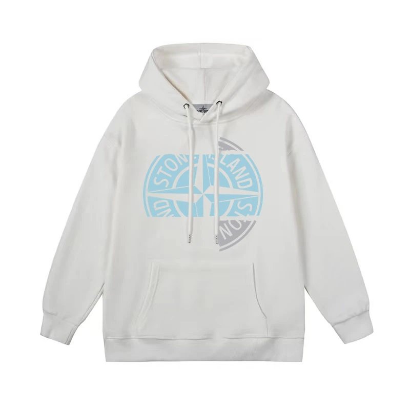 Stone Island Hoodies & Sweatshirts Compass Logo Pullover Hoodie — 669 white