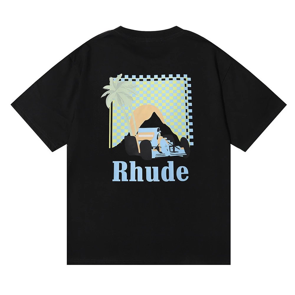 Rhude T-Shirts Graphic Print — 5059 black