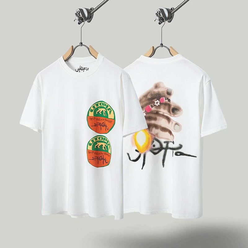 Unbranded T-Shirts Graphic Print Crewneck T-Shirt — TS 56 white