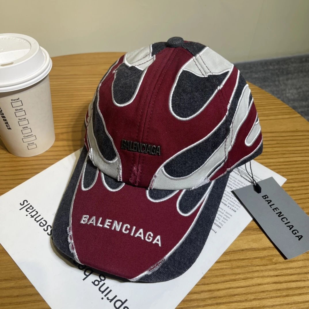 Balenciaga Hats Embroidered logo baseball cap — 07-1