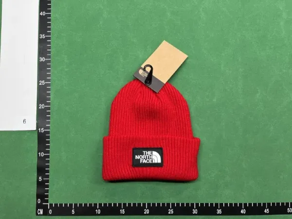 The North Face Logo Beanie Beige Knit Hat - 8