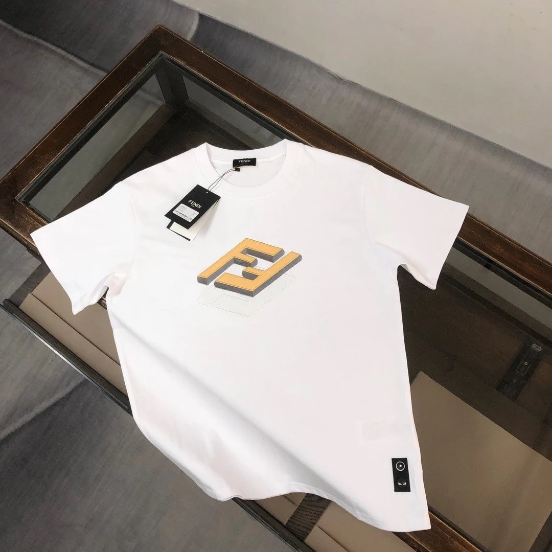 Fendi FF Logo 3D-Printed White T-Shirt - 1
