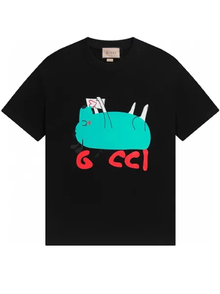 Gucci Cat Print Black T-Shirt - 1