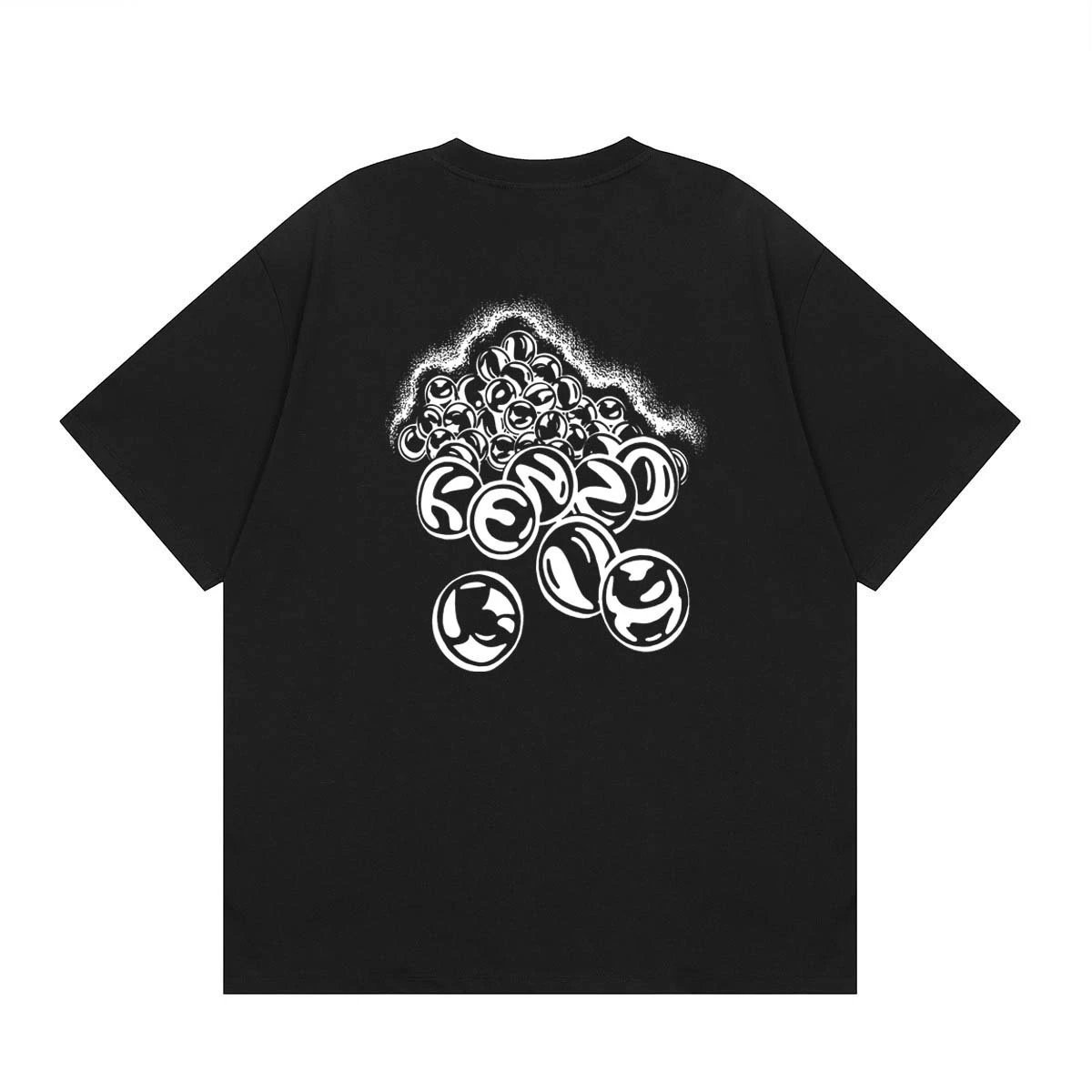 Kenzo T-Shirts Short-Sleeve Graphic Print — 168 Black