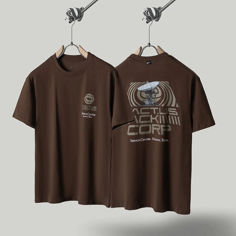 Unbranded T-Shirts Graphic Print Crewneck T-Shirt — TS 49 Brown