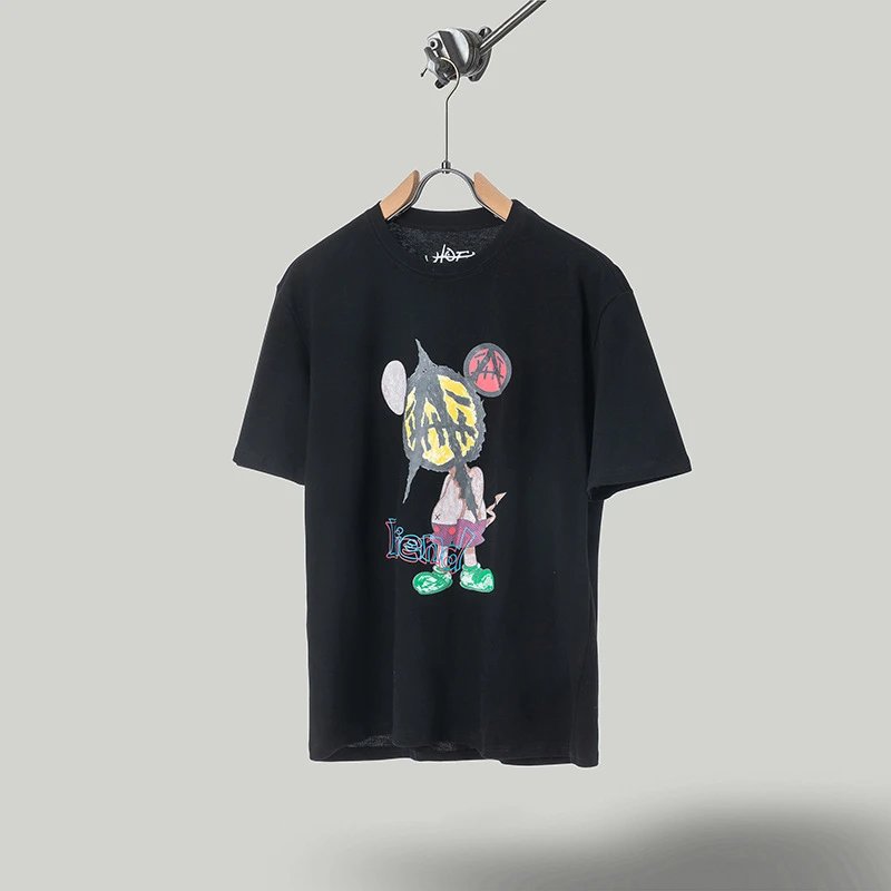 Unbranded T-Shirts Graphic Print Crewneck T-Shirt — TS 53 Black