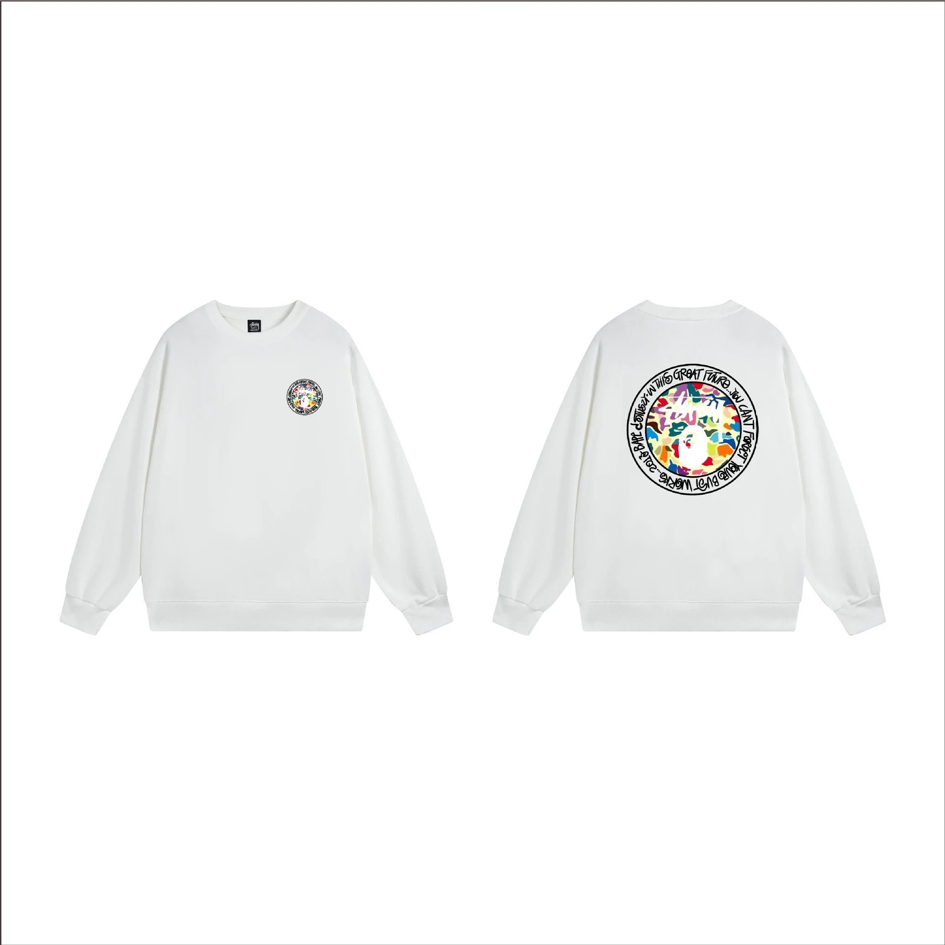 Stüssy Hoodies & Sweatshirts Crewneck graphic-print sweatshirt — 102 white