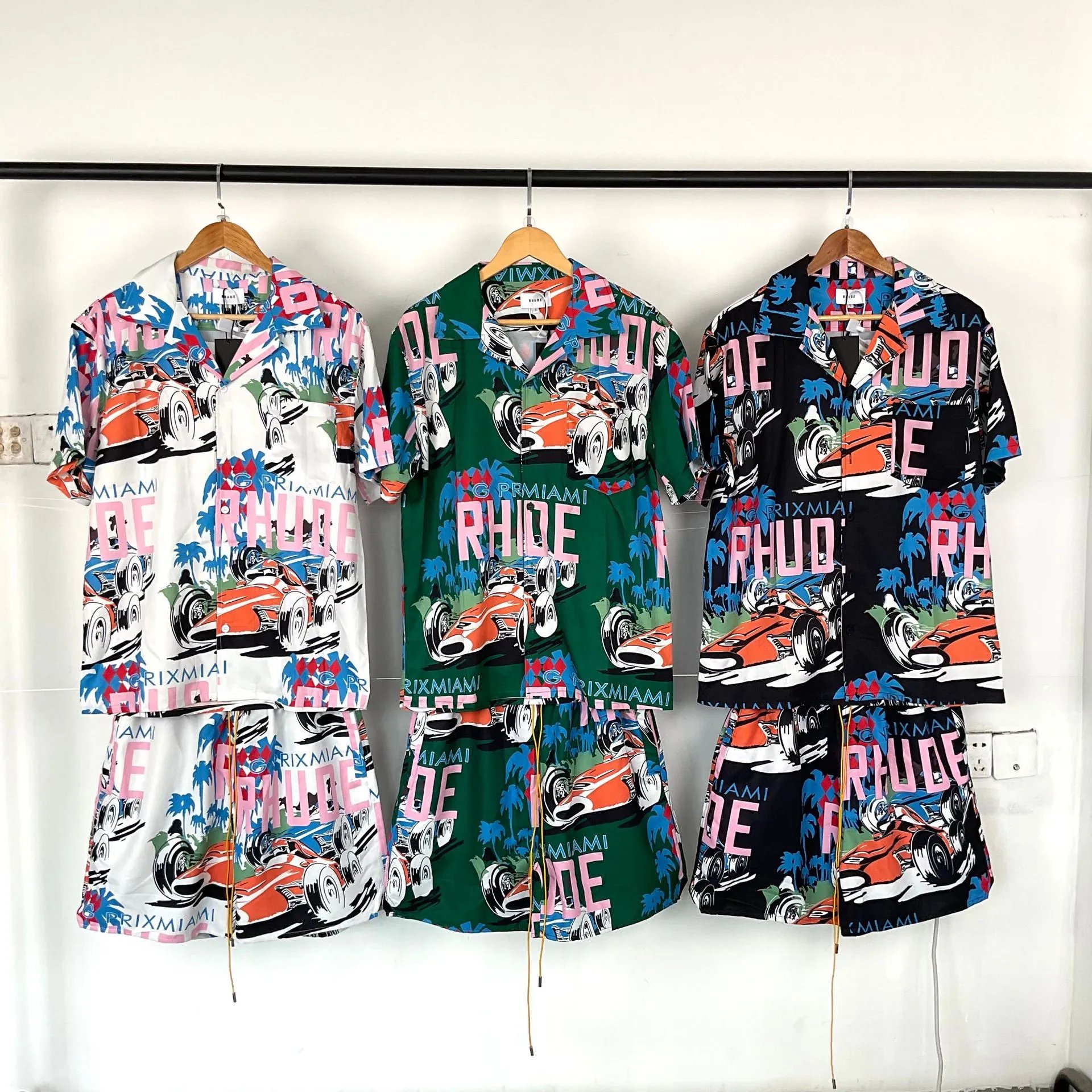 Rhude Shirts Embroidered Palm Tree Color-Block Short-Sleeve Shirt image 2