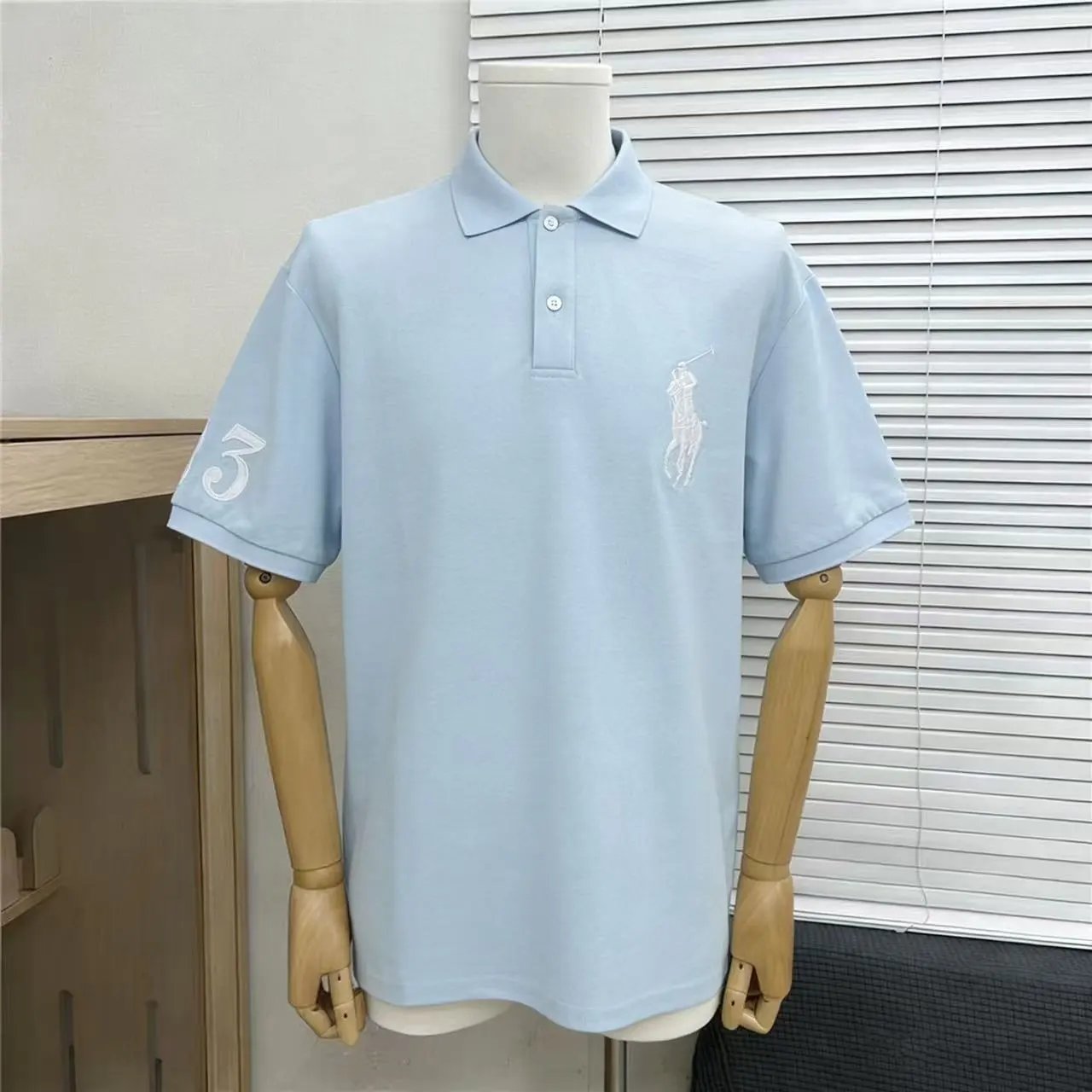 Polo Ralph Lauren Shirts Short-Sleeve Embroidered Pony Shirt — Malaysia Sky Blue 003