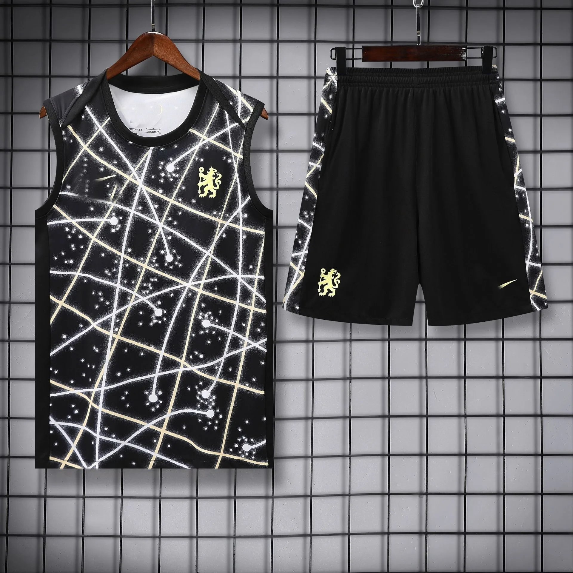 Atlético de Madrid Football Jerseys Sleeveless jersey and shorts set — 2526 Cecil Radial Black