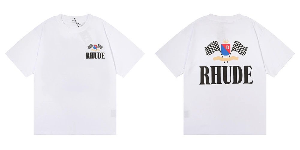 Rhude T-Shirts Graphic Print — 5019 white