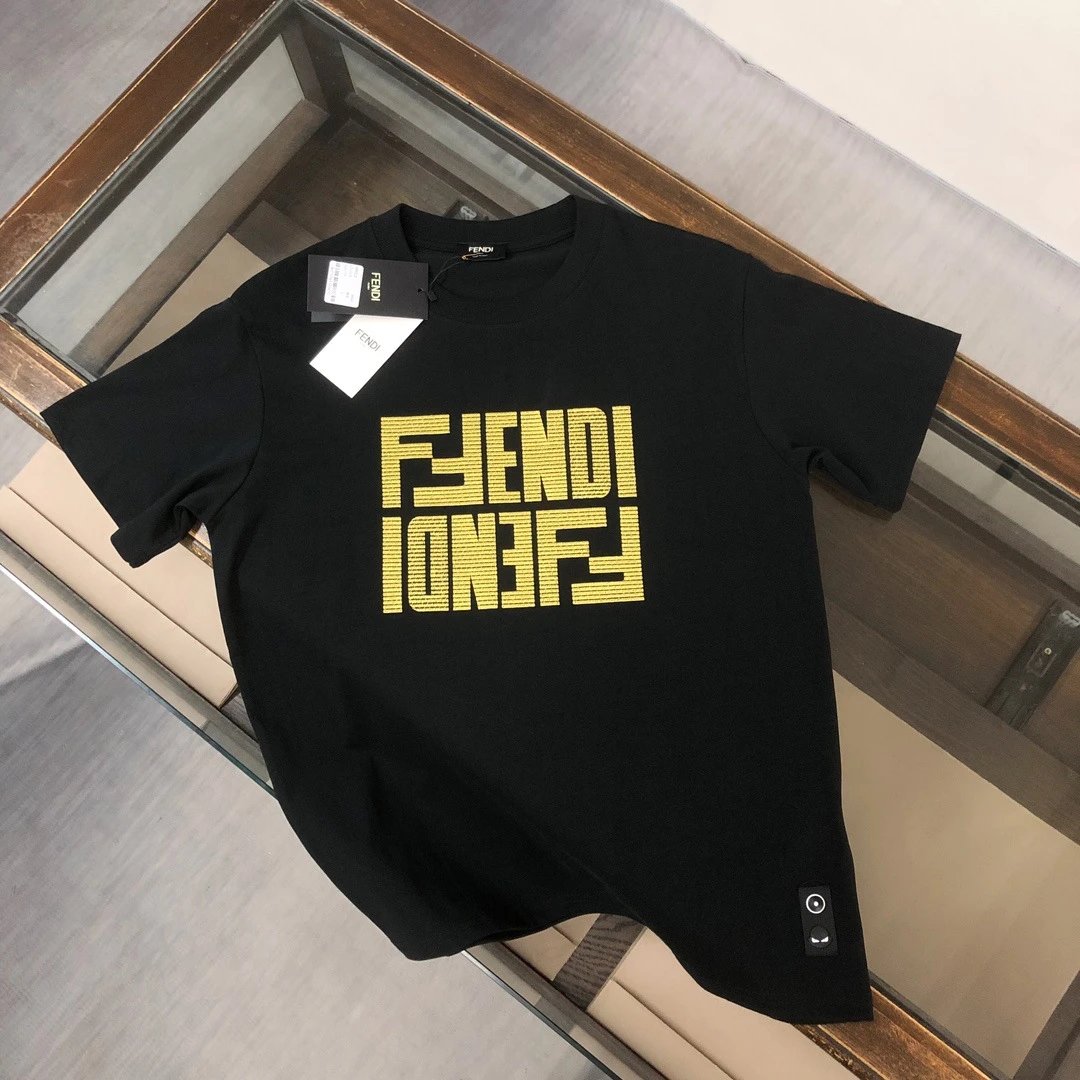 Fendi FF Logo Print Black T-Shirt - 1