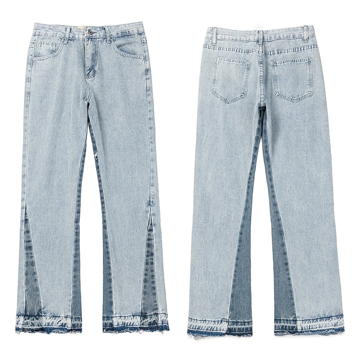 Gallery Dept. Shorts Distressed paint-splatter denim — 4089 blue