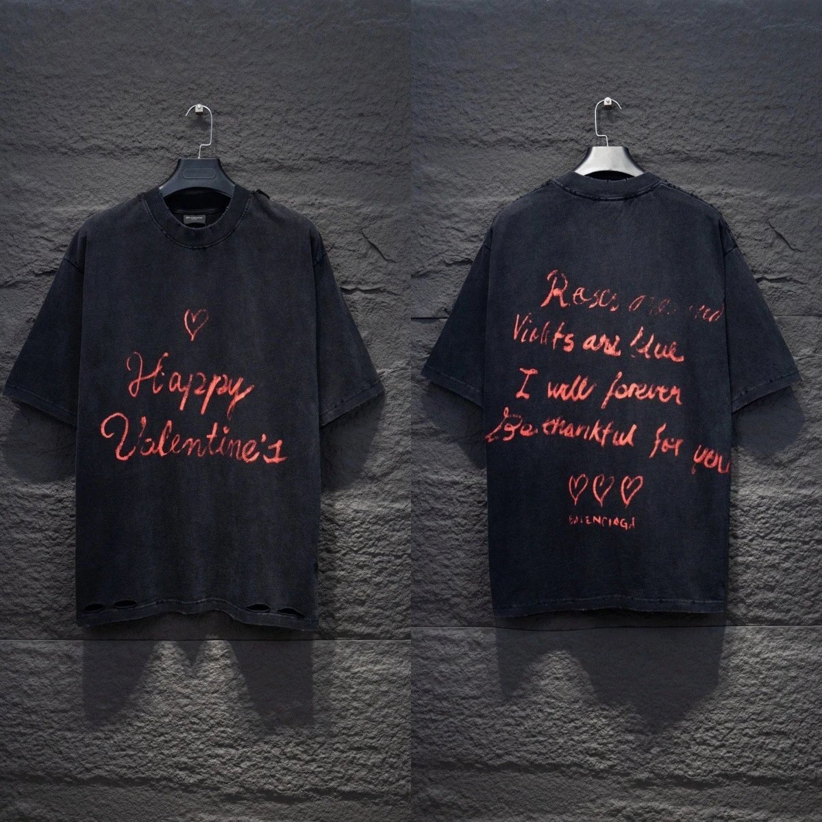 Balenciaga T-Shirts Graphic short-sleeve T-shirt — 5195 Washed black