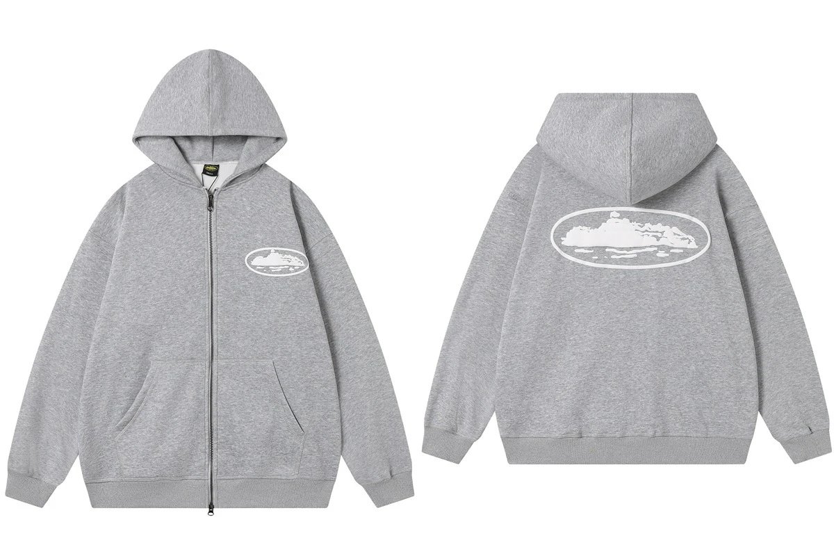 Corteiz Hoodies & Sweatshirts Logo-print hooded sweatshirt — 503 gray