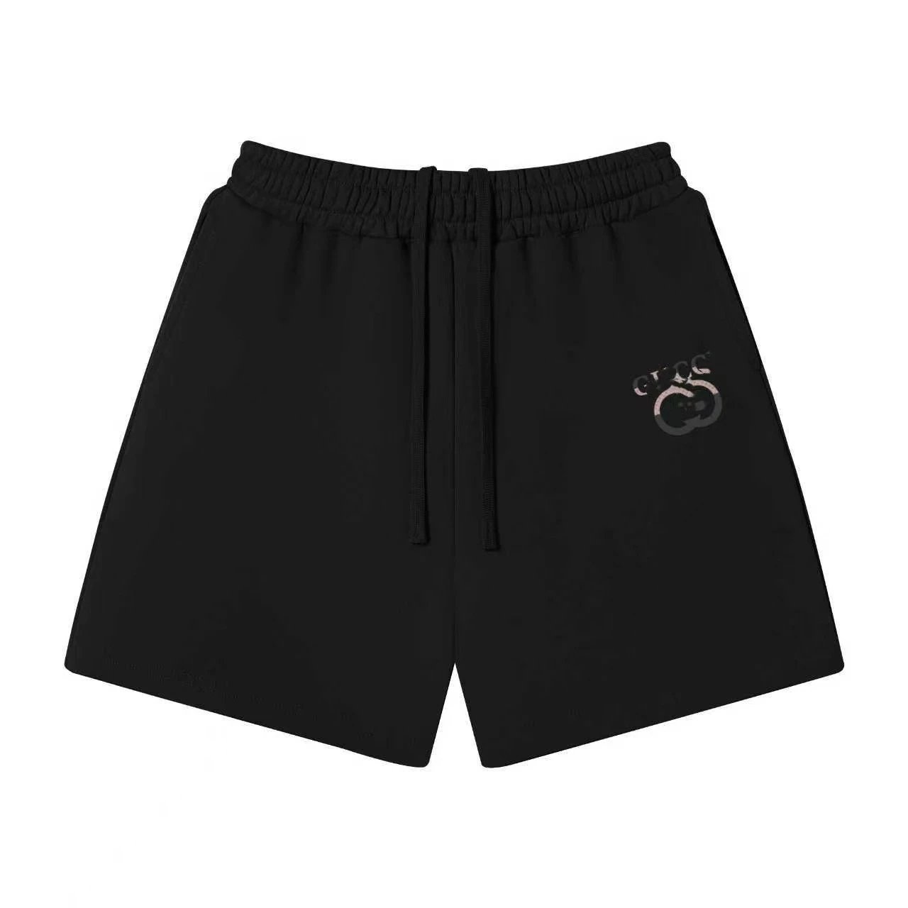 Unbranded Shorts Elastic-waist drawstring with graphic logo print — 30 black