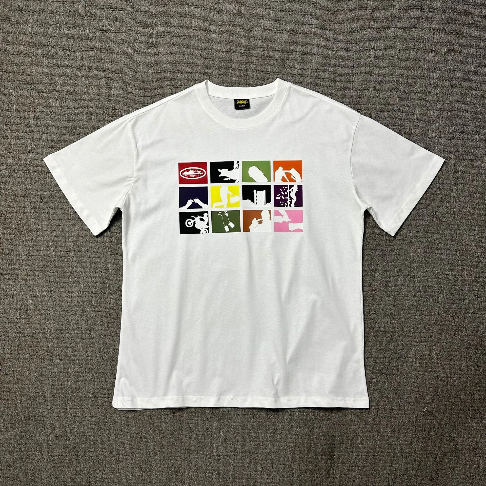 Corteiz T-Shirts Short-Sleeve Script Logo T-Shirt — 3172 white