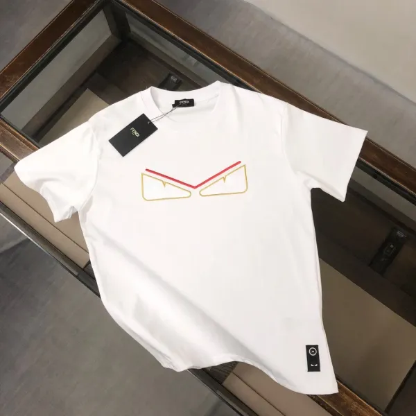 Fendi Monster Eyes Embroidered White T-Shirt - 1