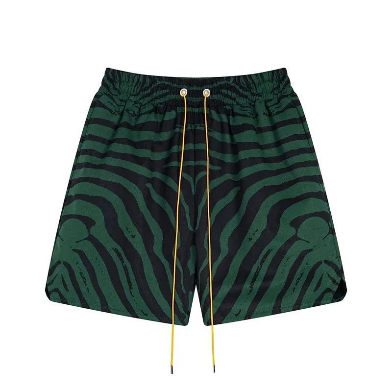 Rhude Shirts Embroidered Palm Tree Color-Block Short-Sleeve Shirt — C 01 Green shorts