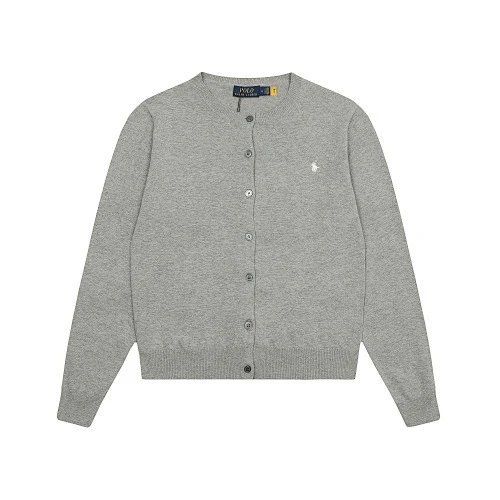 Polo Ralph Lauren Knitwear DS012 cable-knit crewneck sweater with embroidered pony logo — 010 gray