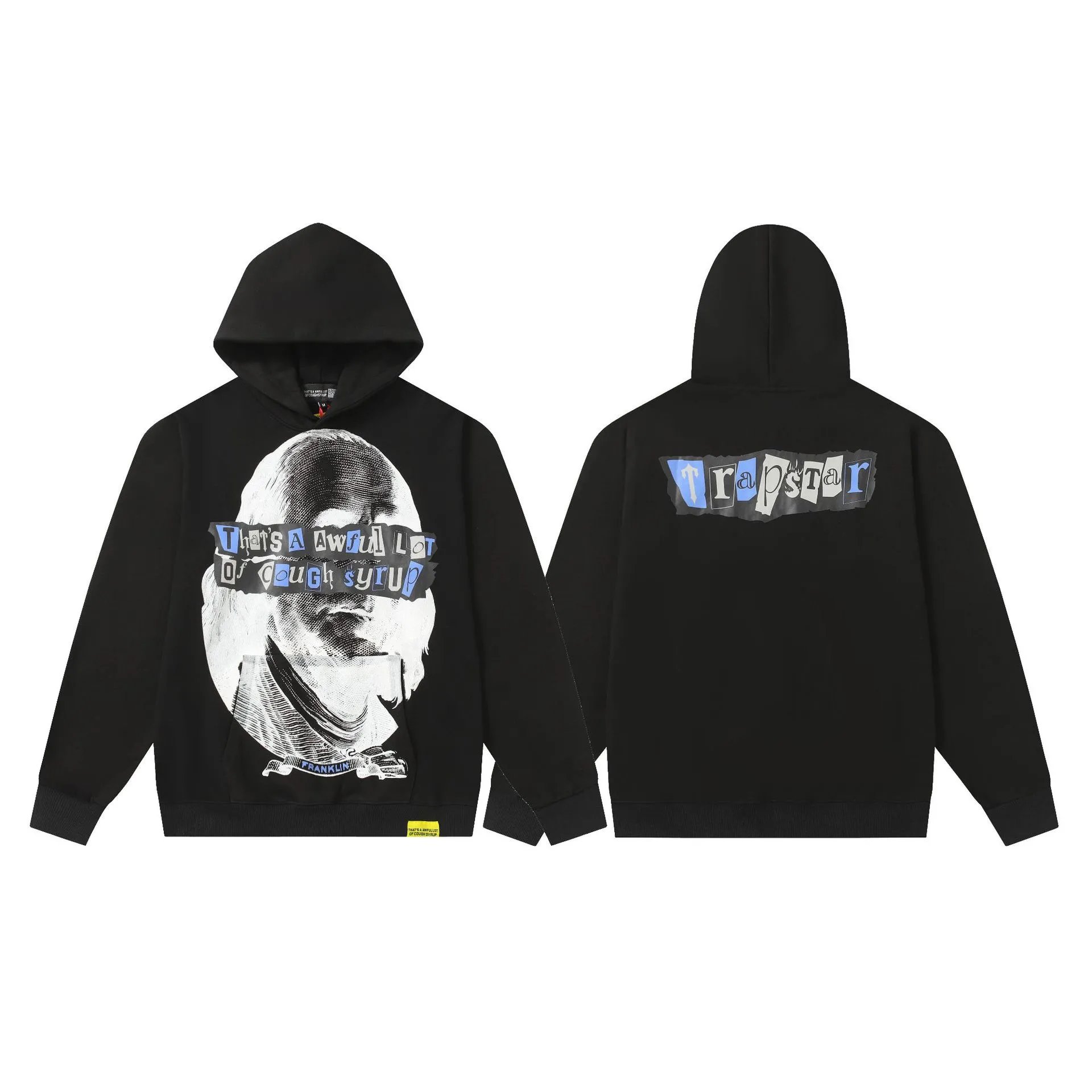 Deno Studio Hoodies & Sweatshirts That's a Awful Lot of Cough Syrup Graphic Pullover Hoodie — 0317 Black