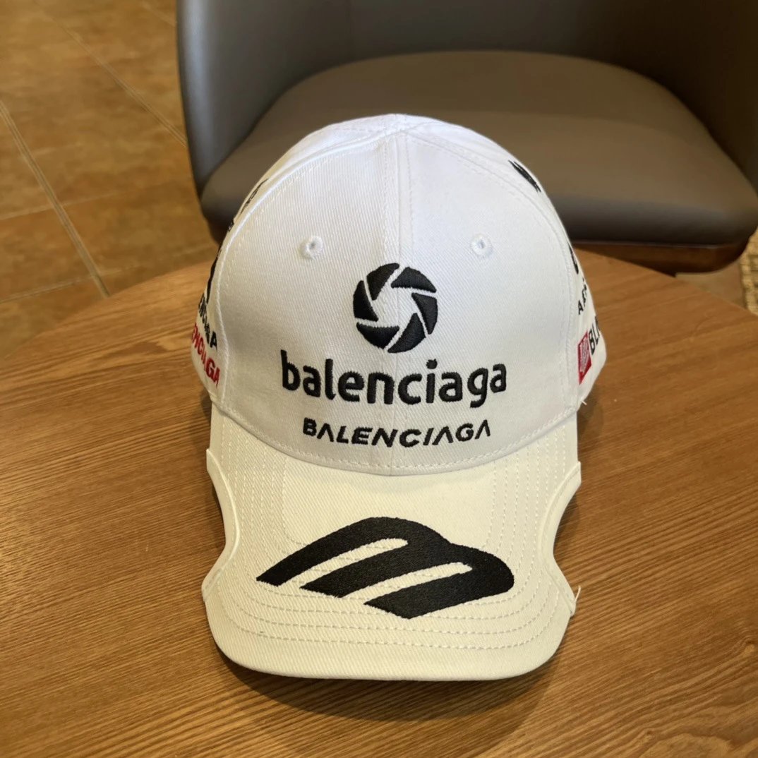 Balenciaga Hats Distressed Embroidered Baseball Cap — 20-1