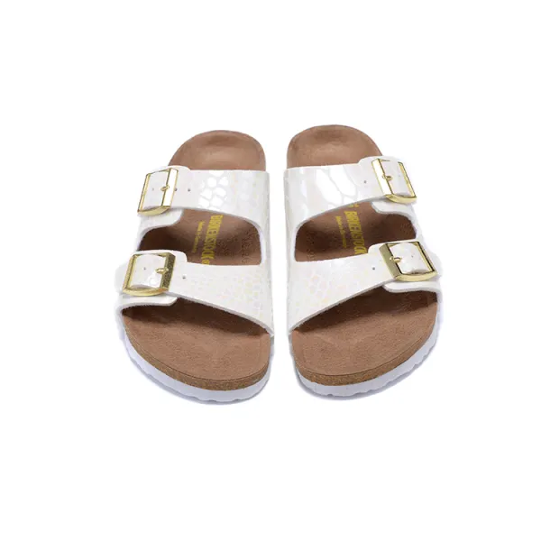 Birkenstock Arizona White Iridescent Snake-Print Sandals - 1