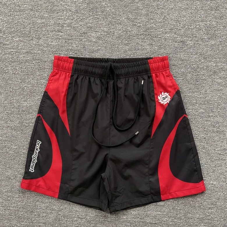 Broken Planet Shorts Drawstring athletic — 8320 black and red