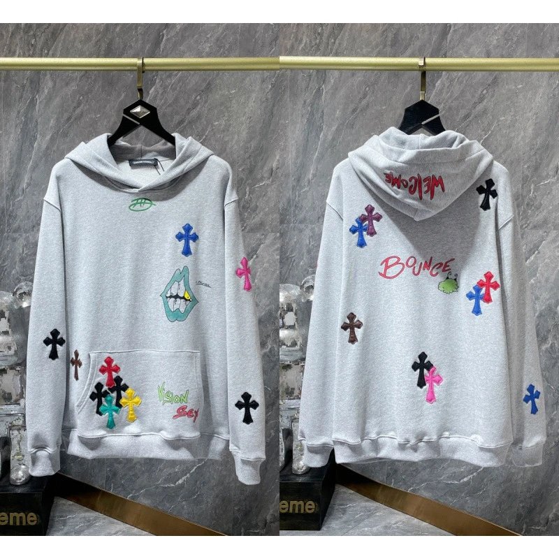 Chrome Hearts Hoodies & Sweatshirts Cross Graphic Pullover Hoodie — 8653 gray
