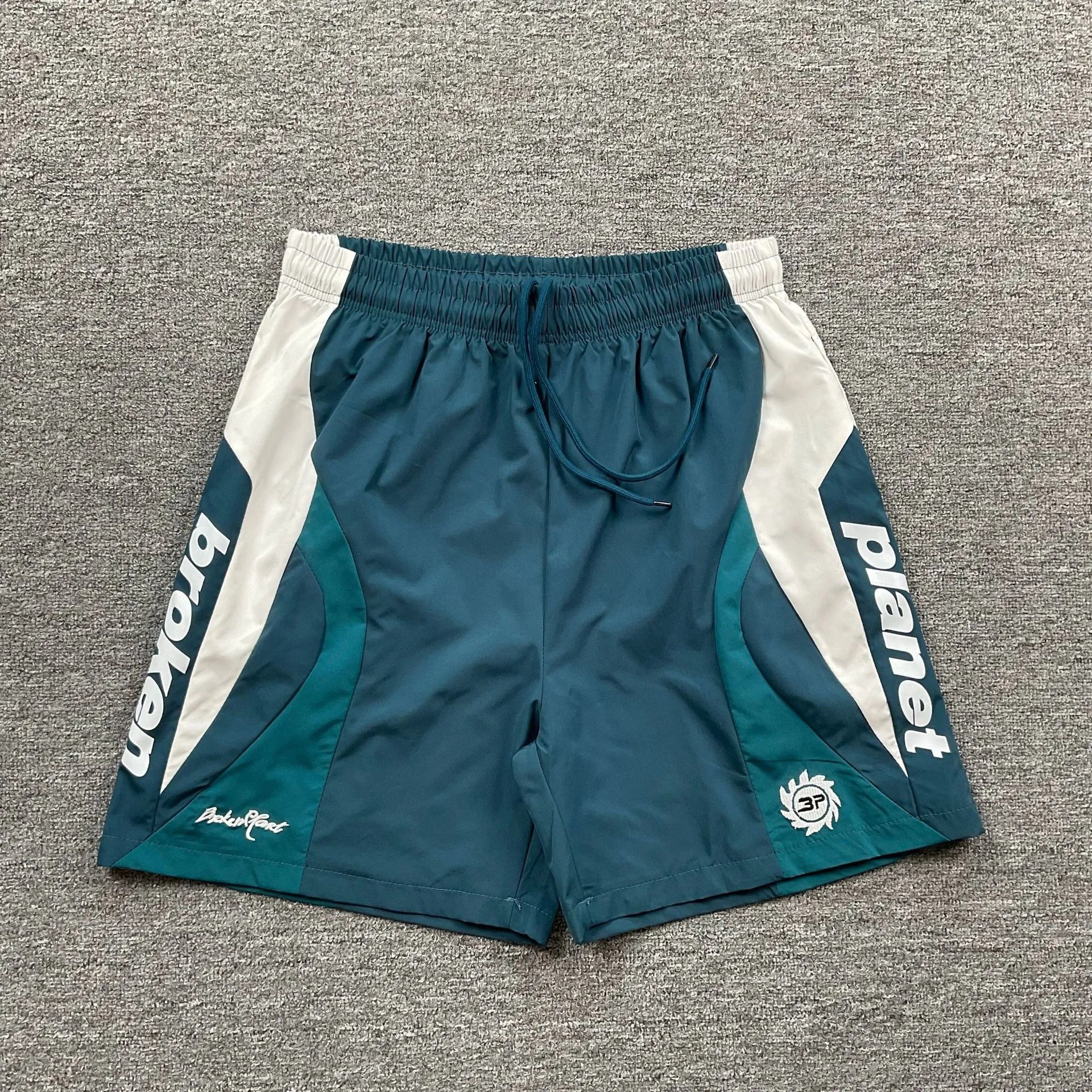 Broken Planet Shorts Graphic Panel Drawstring — 3225 blue