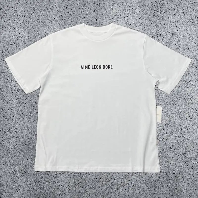 Aimé Leon Dore T-Shirts Short-sleeve logo graphic T-shirt — White small letter A31