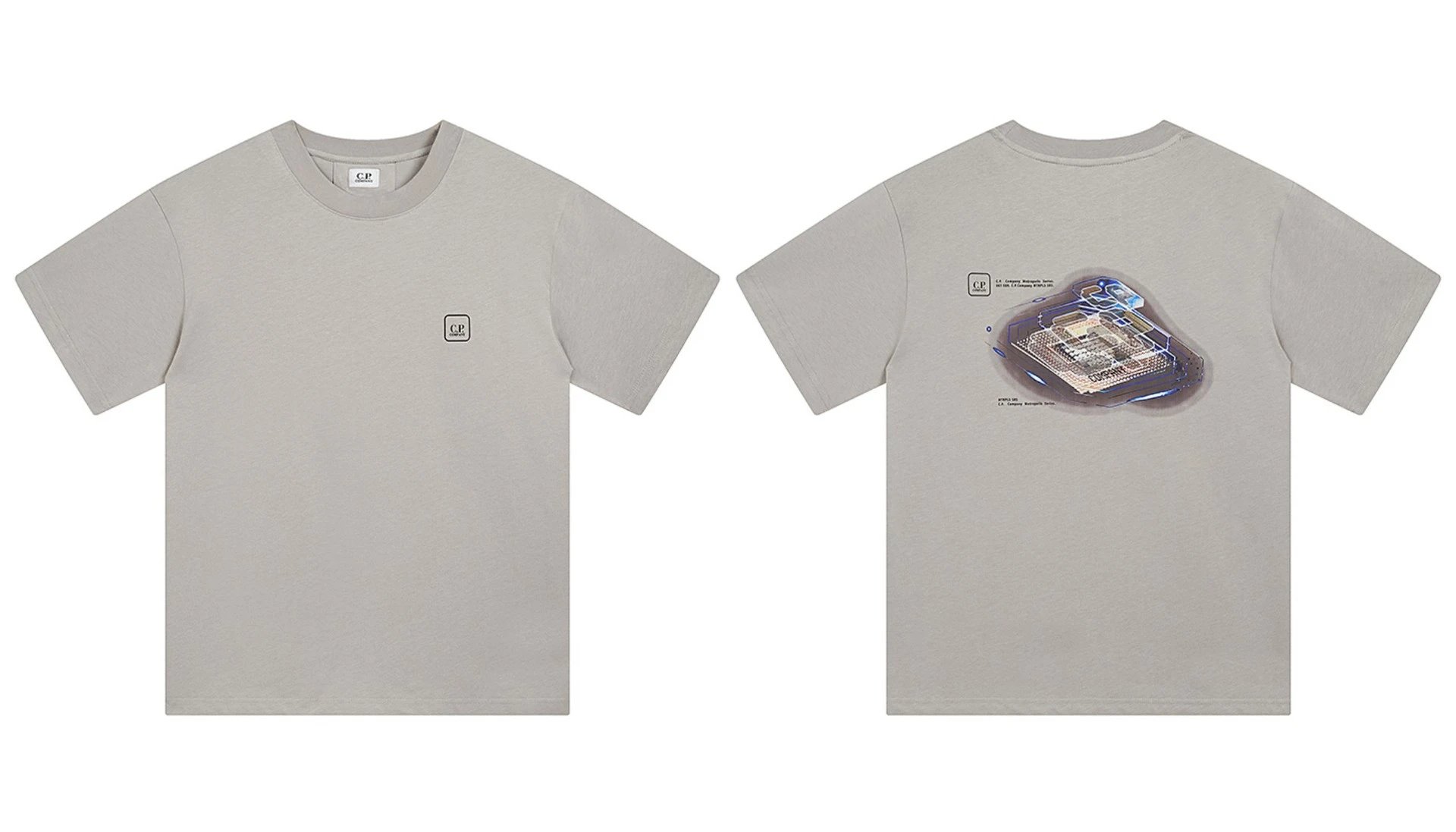 C.P. Company Shirts Short-Sleeve Polo Shirt — 230 Light Gray