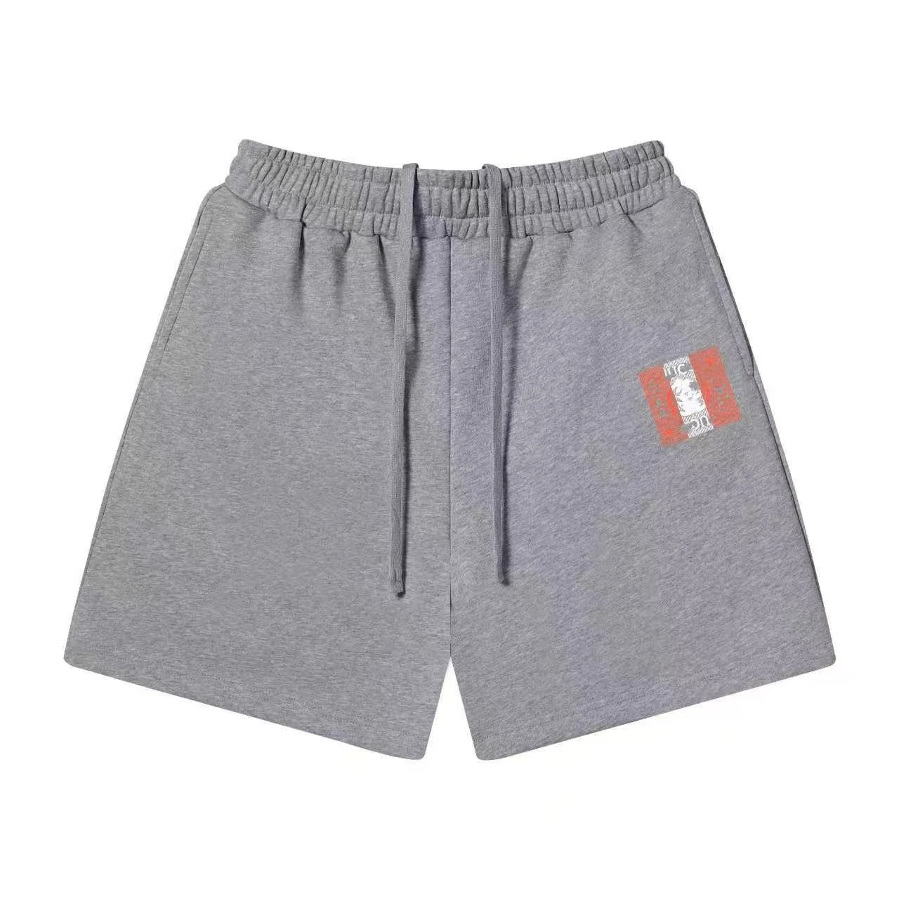 Unbranded Shorts Elastic-waist drawstring with graphic logo print — 32 Heather gray
