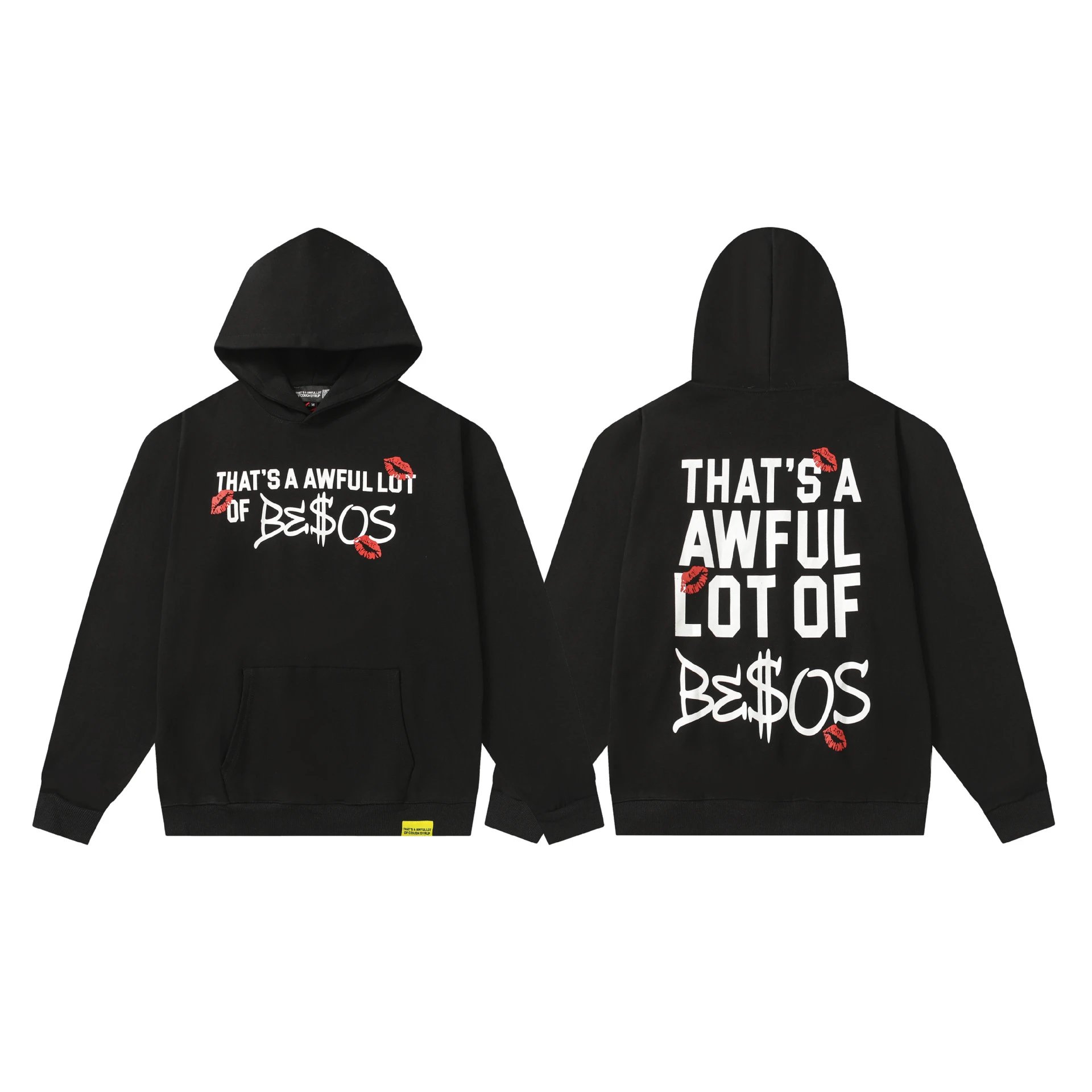 Deno Studio Hoodies & Sweatshirts That's a Awful Lot of Cough Syrup Graphic Pullover Hoodie — 0306 Black