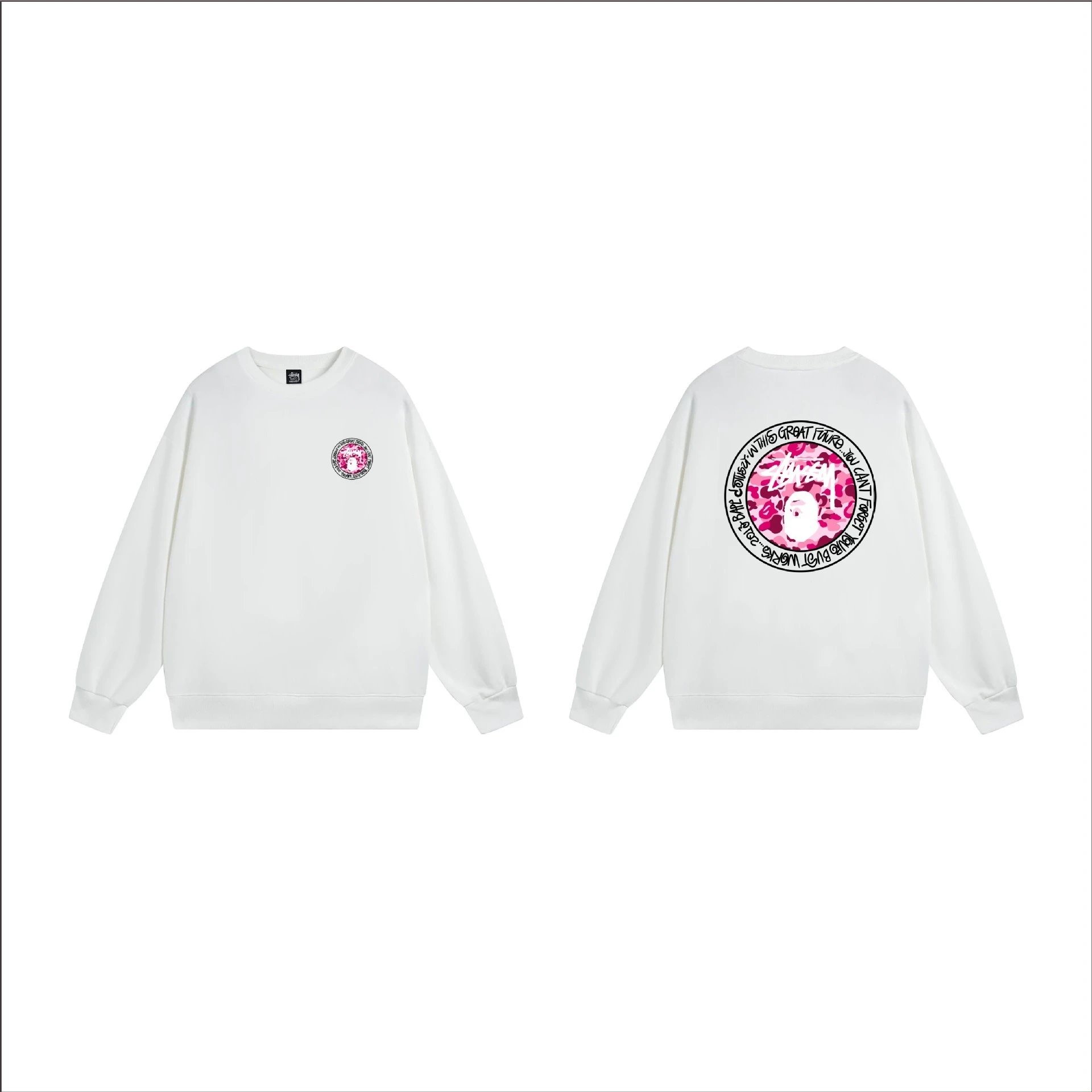 Stüssy Hoodies & Sweatshirts Crewneck graphic-print sweatshirt — 101 white