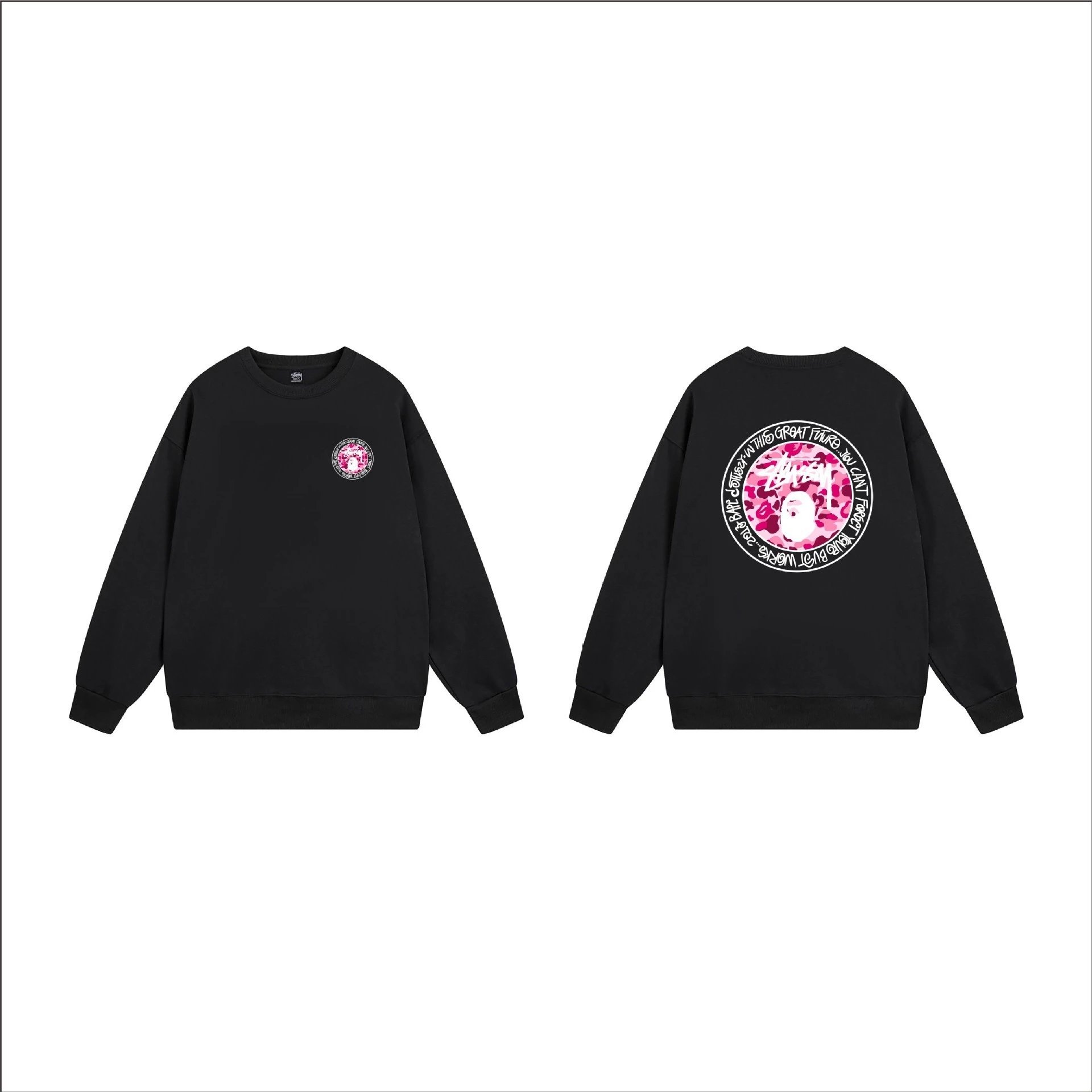 Stüssy Hoodies & Sweatshirts Crewneck graphic-print sweatshirt — 101 black