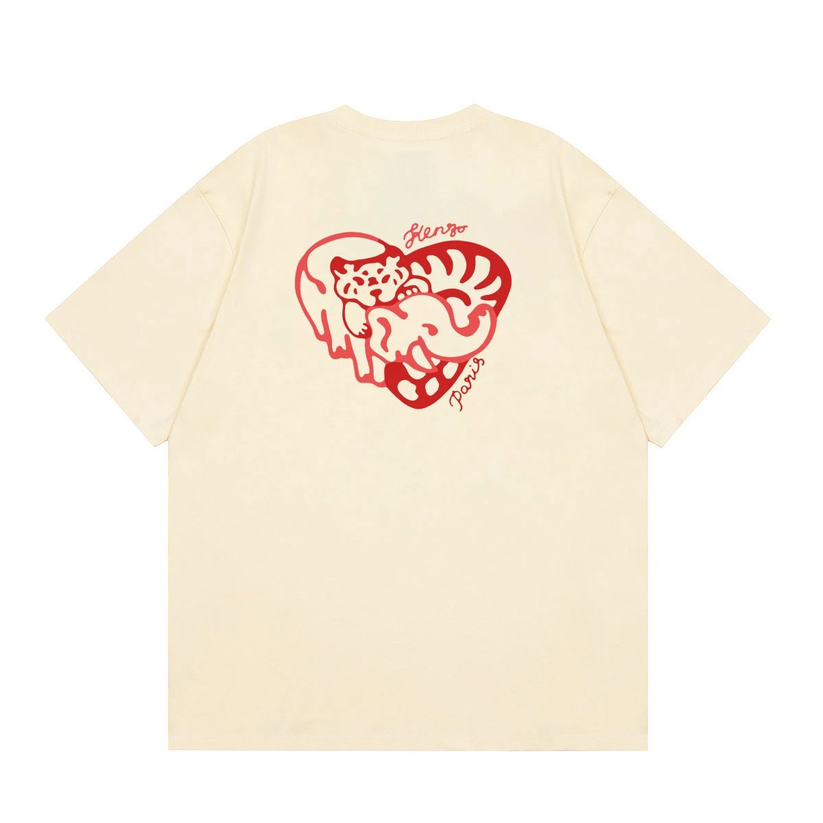 Kenzo T-Shirts Short-Sleeve Graphic Print — 141 Apricot color