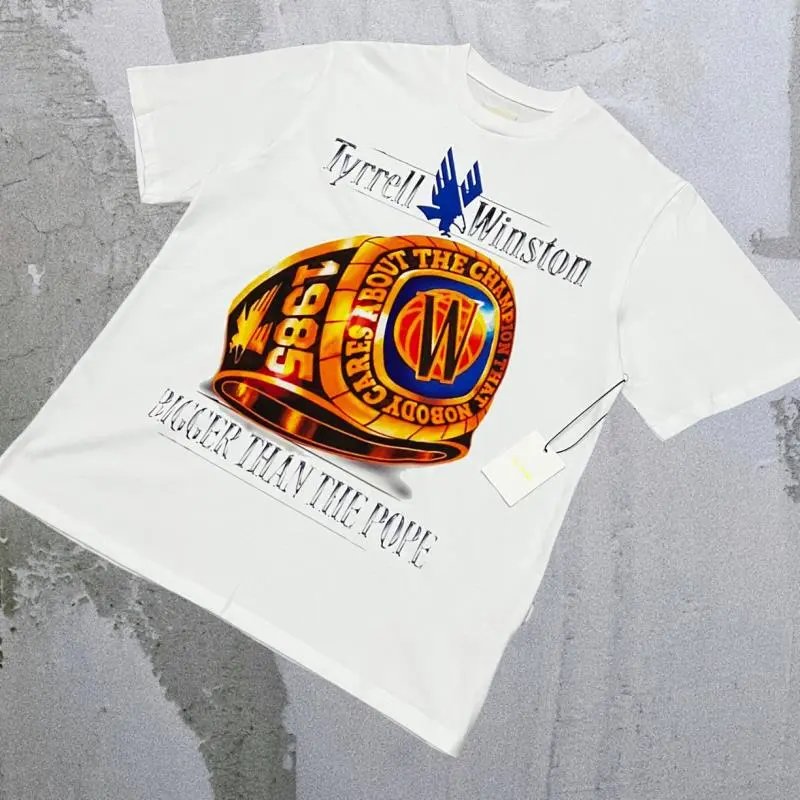 Aimé Leon Dore T-Shirts Short-sleeve logo graphic T-shirt — White Ring A10