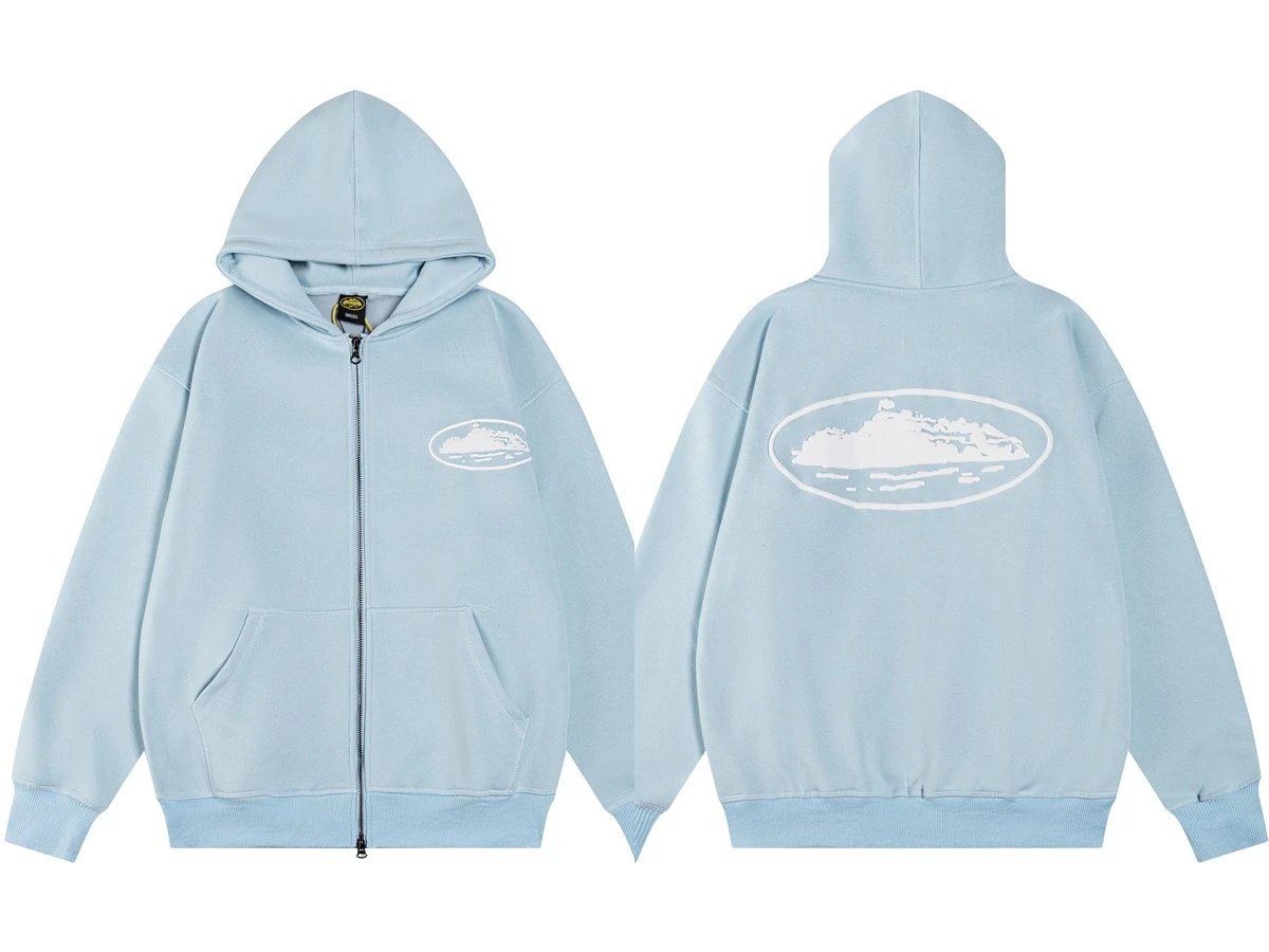 Corteiz Hoodies & Sweatshirts Logo-print hooded sweatshirt — 503 Sky blue