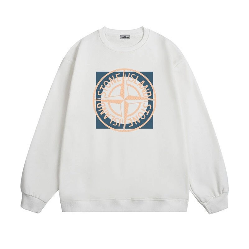 Stone Island Hoodies & Sweatshirts Graphic Crewneck Sweatshirt — 611 White (fleece-lined))