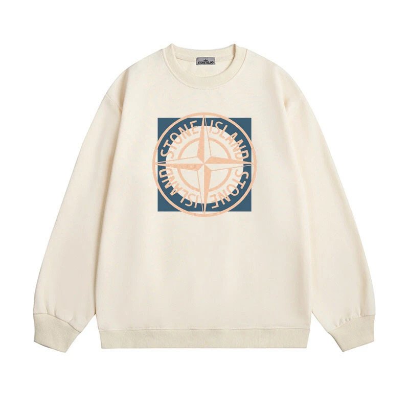 Stone Island Hoodies & Sweatshirts Graphic Crewneck Sweatshirt — 611 Apricot (fleece-lined))