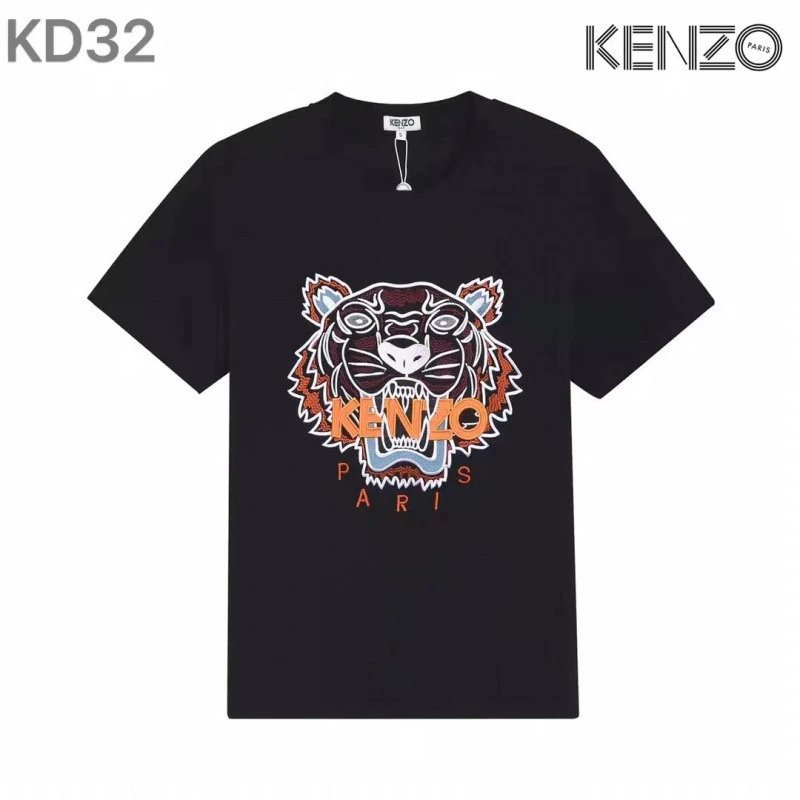 KENZO T-Shirts Tiger Embroidered T-Shirt — KD32
