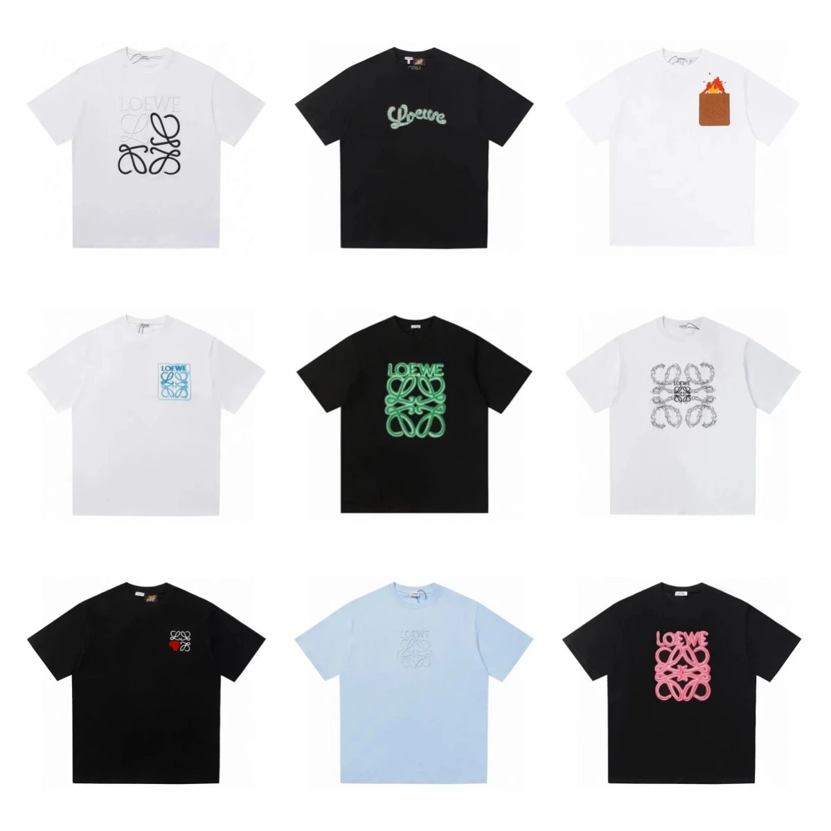 Loewe Black and White Graphic T-Shirt Collection