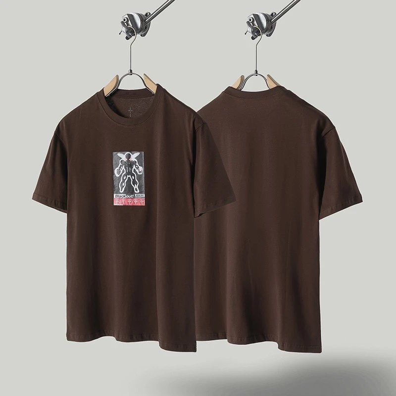 Unbranded T-Shirts Graphic Print Crewneck T-Shirt — TS 71 Brown